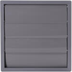 Dalap Műanyag szellőzőrács karimával és gravitációs zsaluval 360x360 mm / Ø 315 mm, szürke (8233)