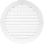 Dalap PVC kerek szellőzőrács karimával és műanyag rovarvédő hálóval Ø 125 mm, fehér (4721)