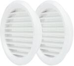 Dalap Műanyag kerek szellőzőrács karimával és rovarhálóval Ø 80 mm, fehér (2 db) (352)