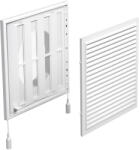 Dalap Műanyag szellőzőrács 250x250 mm-es állítható zsaluval és 150 mm átmérőjű karimával, fehér (8533)