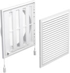 Dalap Műanyag szellőzőrács 250x250 mm-es állítható zsaluval és 200 mm átmérőjű karimával, fehér (3262)