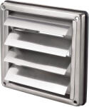 Dalap Rozsdamentes acélból készült szellőzőrács karimával és gravitációs zsaluval 149x149 mm, Ø 100 mm (99480)