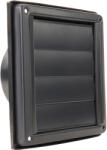Dalap GM 100 RFND fekete rozsdamentes acél szellőzőrács gravitációs zsaluval, 150x150 mm / Ø 100 mm (99482)