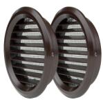 Dalap Műanyag kerek szellőzőrács karimával és rovarhálóval Ø 50 mm, barna (2 db) (1458)