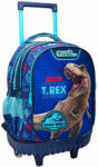 Luna Jurassic World T-Rex három rekeszes, gurulós iskolatáska, hátizsák 34×20×45 cm (000570788)