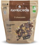 Favrichon Fulgi crocanti BIO cu 3 feluri de ciocolata Favrichon 400g
