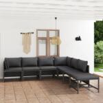 vidaXL 7 részes szürke polyrattan párnákkal 3059764