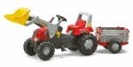 Rolly Toys Tractor cu pedale, cupa si remorca, rollyJunior RT, rosu