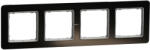 Schneider Electric Sedna Elements - SDD361804 -Négyes keret, univerzális, kristályfekete (SDD361804)