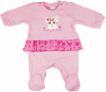 Asti Hosszú ujjú fodros baba rugdalózó cica mintával