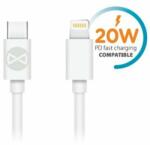 Forever USB kábel, USB-C - Lightning, (1 méter 20W), fehér (Gyorstöltő)