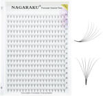 Nagaraku Extensii de gene gata facute, 6D negru, curbura C Nagaraku, extensii gene premium, 16 linii, 320 buchetele (NK6DGFnegru_C16_007_mix(9-14))