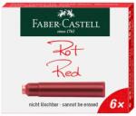 Faber-Castell Patroane cerneala scurte, 6 buc/set, Faber-Castell - Rosu (FC185514)