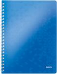 Leitz Caiet cu spirala A4, 80 file, dictando, albastru, LEITZ WOW (L-46370036) - roveli