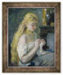 Norand Tablou inramat - Pierre Auguste Renoir - Femeie crosetat (B_GOLD_339859)
