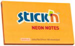 STICK'N Notes autoadeziv 76x127 mm, 100 file neon, STICK'N - Portocaliu (HO-21168)