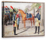 Norand Tablou Canvas - Scoala franceza - Ofiter si garda a Garzii Regale in 1826 (B236808)