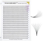 Nagaraku Extensii de gene gata facute, 10D negru, curbura D Nagaraku, extensii gene premium, 16 linii, 320 buchetele (NK10DGFnegru_D16_007_mix(9-14))