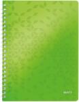 Leitz Caiet cu spirala A4, 80 file, matematica, verde, LEITZ WOW (L-46380054) - roveli