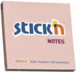 STICK'N Notes autoadeziv 76x76 mm, 100 file pastel, STICK'N - Roz (HO-21148)