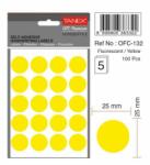 TANEX Etichete autoadezive color, D25 mm, 100 buc/set, TANEX - galben (TX-OFC-132-YE)