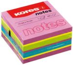 KORES Notes autoadeziv cub, 75x75mm, 450 file/set, 4 culori spring neon, Kores (KO48464)