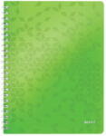 Leitz Caiet cu spirala A4, 80 file, dictando, verde, LEITZ WOW (L-46370054) - roveli