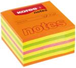 KORES Notes autoadeziv cub, 75x75mm, 450 file/set, culori summer neon, Kores (KO48465)