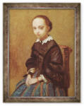 Norand Tablou inramat - Jean Baptiste Camille Corot - Portretul unei fete (B_GOLD_2962750)