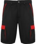 Roly Pantaloni scurti cu buzunare Roly Tahoe, unisex, Negru/Rosu, L BE8409030260