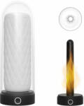 Guilty Toys Masturbator Warming Stroker, TPE, USB, Alb/Negru, 19 cm, Guilty Toys