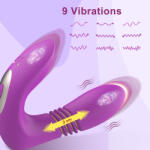 Paloqueth Dual Thrusting G-Spot and Clitoris Vibrator with Remote Purple Vibrator