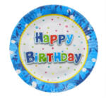 Godan Happy Birthday Blue papírtányér 6 db-os 18 cm (MLG695264) - kidsfashion