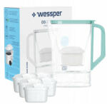 Wessper D3 Slim Aquaclassic 2, 7 l-es hűtőszekrény szűrőkancsó + 6x AquaClassic szűrőpatron