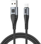 Vipfan USB-Micro USB kábel Vipfan X10, 3A, 1, 2m, fonott (fekete) (CB-X10MK) - mi-one
