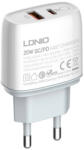 LDNIO A2424C USB, USB-C 20W Wall charger + USB-C - USB-C Cable (A2424C Type C-Type C)