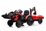Rocket Motors Elektromos traktor TOP-WORKER 12V merőkanállal és pótkocsival - Piros (TRAKTOR_TOP_WORKER_RED)