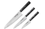 Samura Set 3 cutite Samura-Damascus 67, otel damasc 67 straturi, 10 15 20 cm, argintiu negru (TO-SD670220M)
