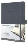  Jegyzetfüzet, exkluzív, A5, vonalas, 97 lap, puhafedeles, SIGEL "Conceptum", sötétszürke (COSICO329)