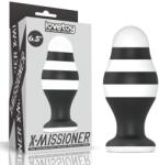 Lovetoy Dop Anal X-Missioner, Silicon, Negru/Alb, 17 cm