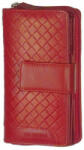 LA SCALA Közepes méretű sokrekeszes piros női bőr pénztárca La Scala (dgn 443 red)