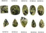  Cabochon din Jad Chita Natural - Patrat - Oval - Neregulat - 20-29 x 14-25 x 5-6 mm - 1 Buc