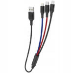 Dudao Cablu incarcare 3in1 L10 Pro, USB-A la USB-C Lighting microUSB, Lungime 38cm, 5A