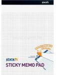 STICK N Stick`N 254x178mm 50 lap/tömb négyzetrácsos fehér öntapadó jegyzetfüzet (STICK_N_21853) (STICK_N_21853)