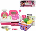 MK Toys Happy Shopping: Fehér-rózsaszín pénztárgép mikrofonnal, hanggal és kiegészítőkkel 29x16 cm (MKI401921)