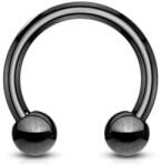  Patkó piercing golyó végekkel Fekete színű 10mm