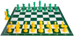 MagazinulDeSah Combo set Sah Puzzle - Verde (Tabla puzzle verde+ piese no 6 light yellow green)