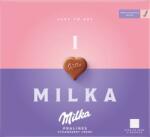 Milka I Love Milka Cutie de ciocolata Strawberry, umplutura de capsuni 110 g