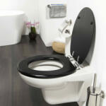 Tiger Blackwash fekete MDF finoman záródó WC-ülőke (418328)