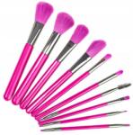 Beauty Design Neon-rózsaszín sminkecset készlet, 10 db. - Beauty Design 10 db